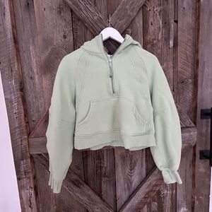 LULULEMONO WOMENS XS/ S MINT GREEN HOODIE SCUBA PULL OVER SWEATSHIRT